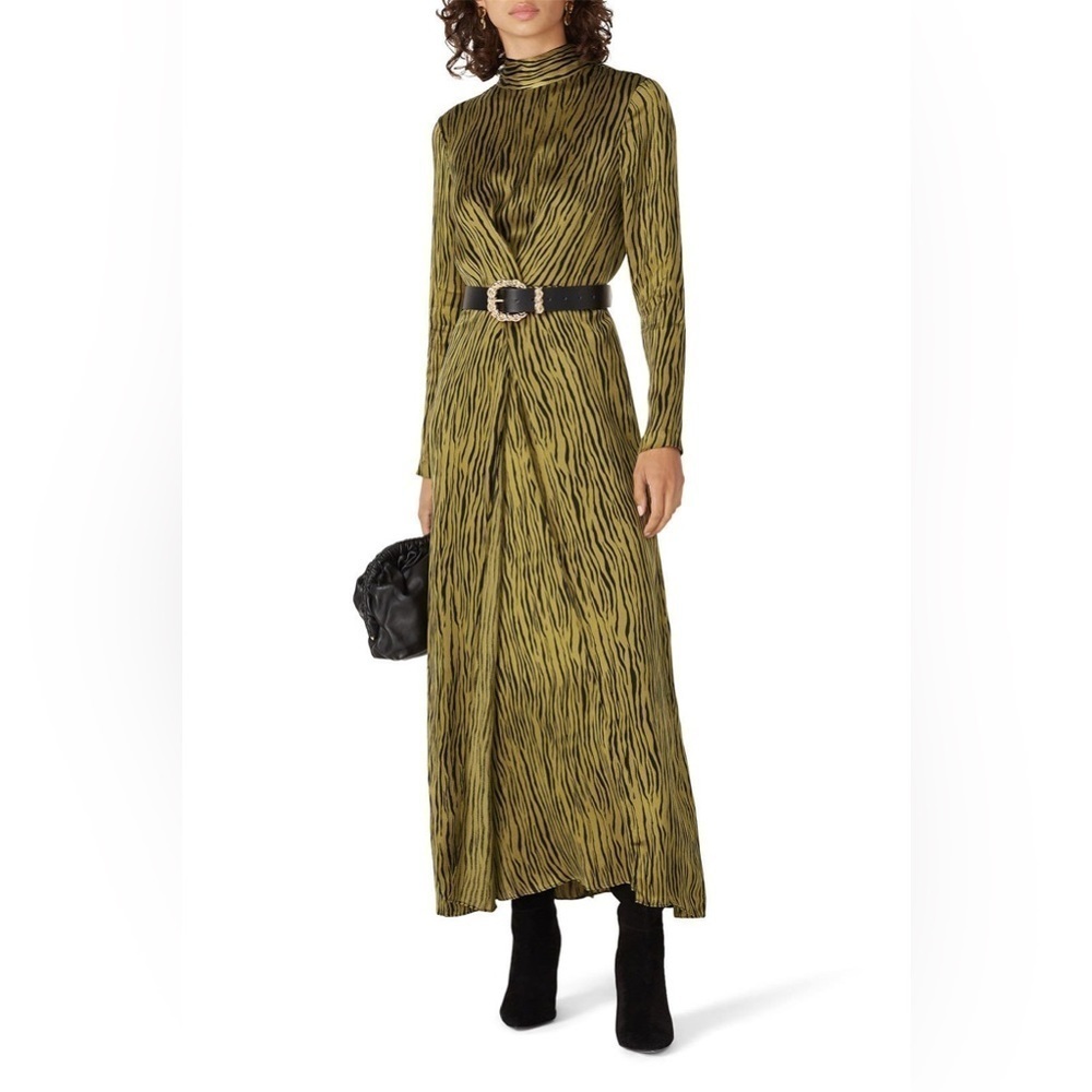 Petersyn Zuma Maxi Dress in Olive Animal Print from Revolve Size Small​​​​​​​​​